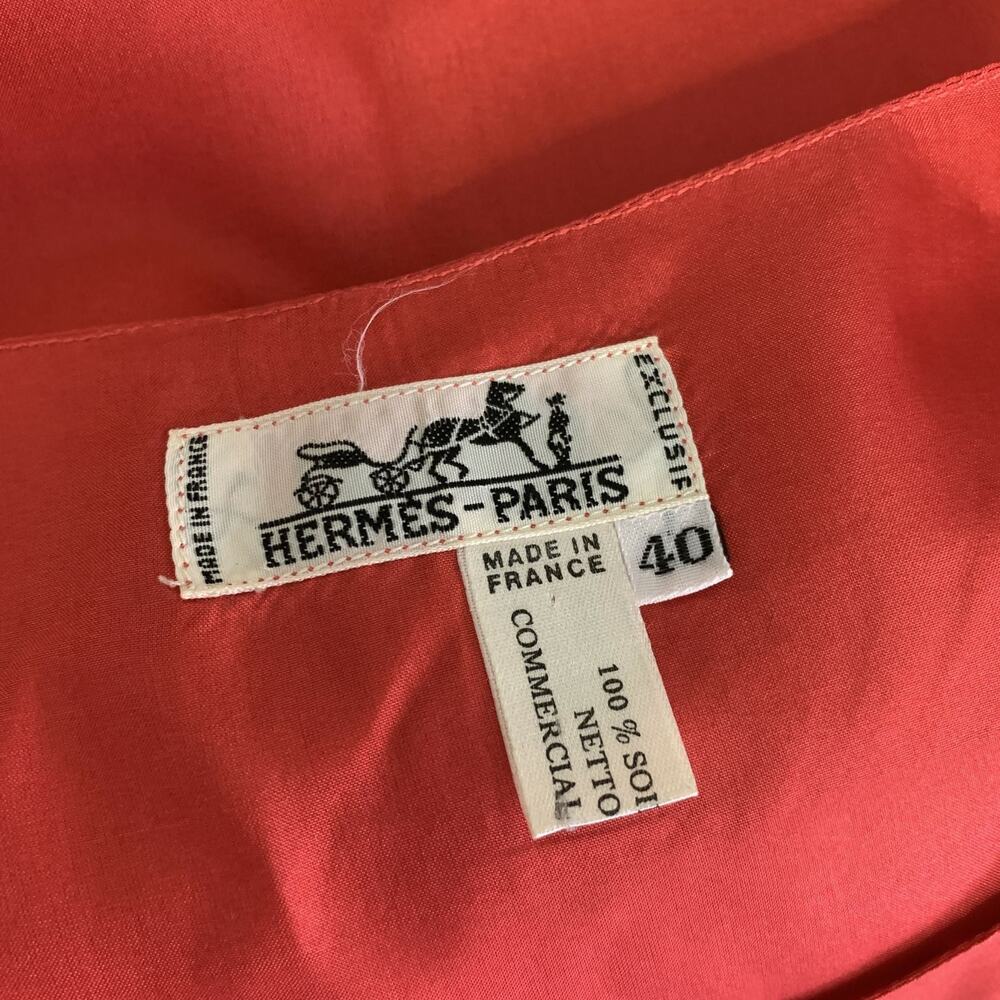 HERMES Size 8 Red Silk Tank Casual Top - Picture 4 of 5